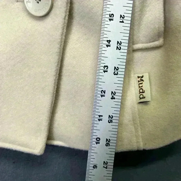 Mudd Cream Colored Peat Coat Big Girls size L 14/16 cute Wool Blend Fall Warm - Picture 5 of 6